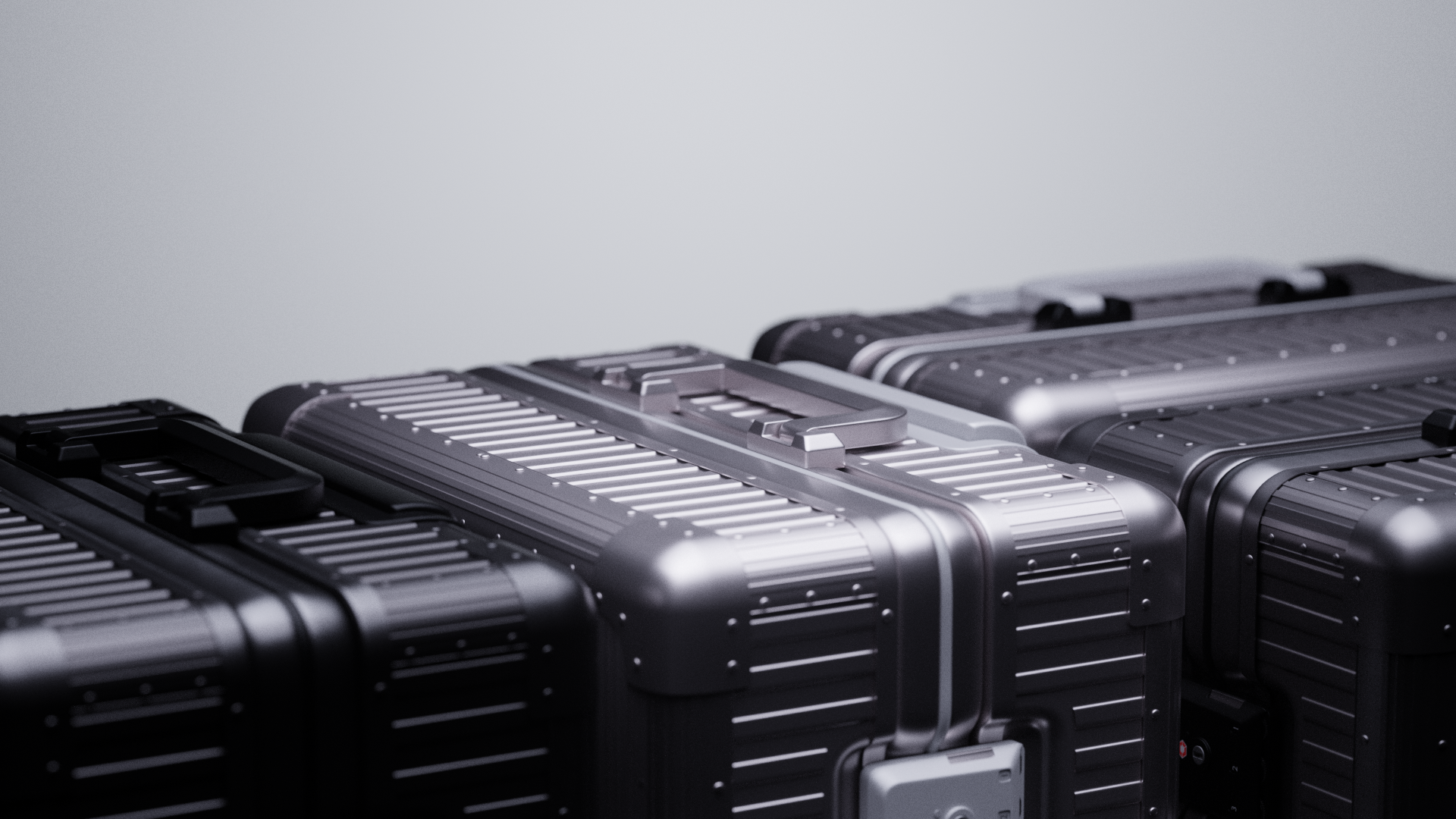 Louré luxury aluminium carry-on suitcases